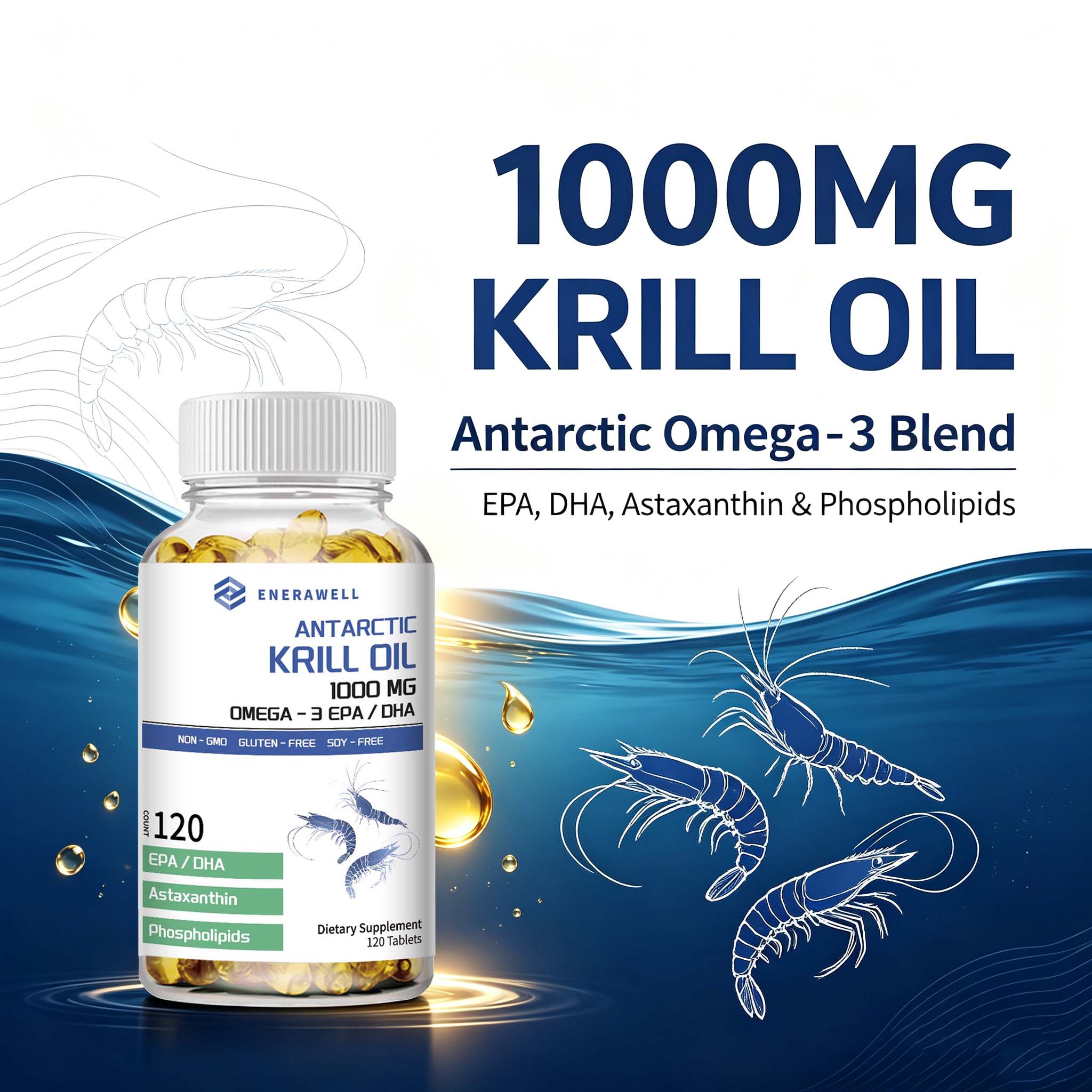 Krill Oil Supplement - Масло антарктического криля 1000 мг в